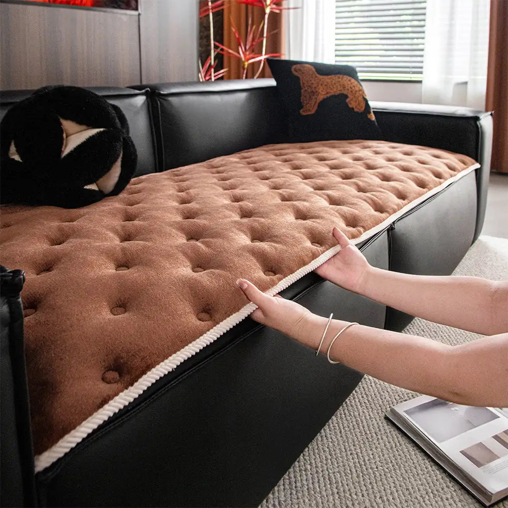 Vintage Leather Non-Slip Sofa Protection Couch Cover