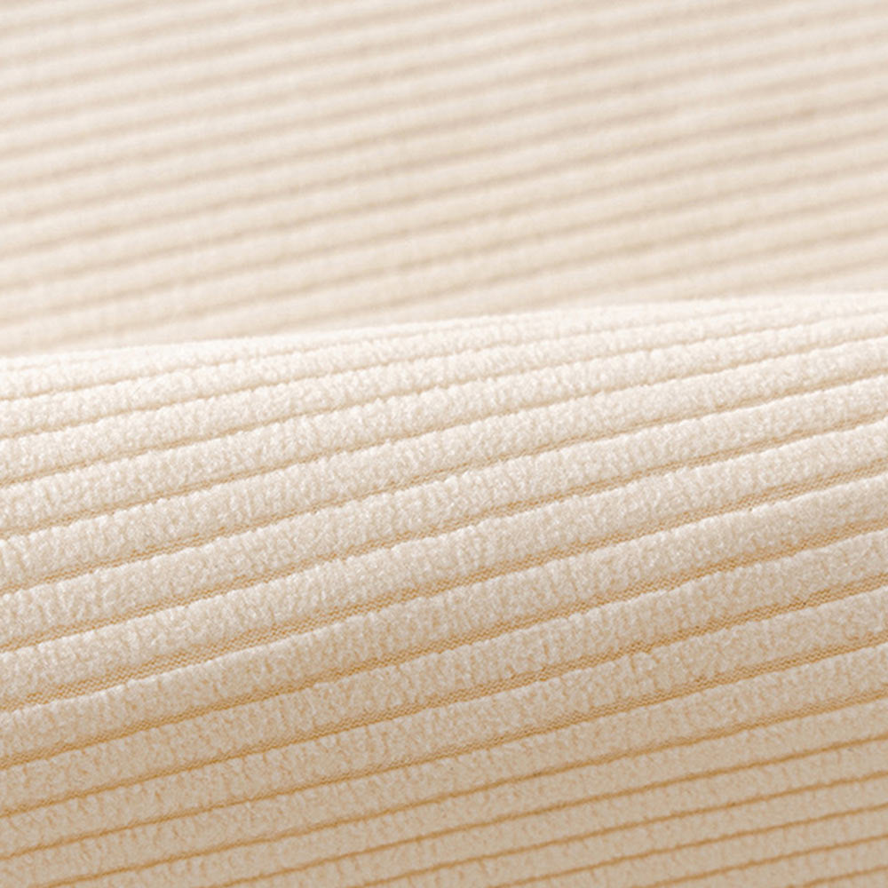 Modern Cream Vertical Stripes Fleece All-Season Sofa Cover