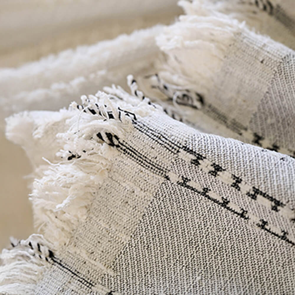 All-Season Striped Tassels Full-Cover Chenille Sofa Protector
