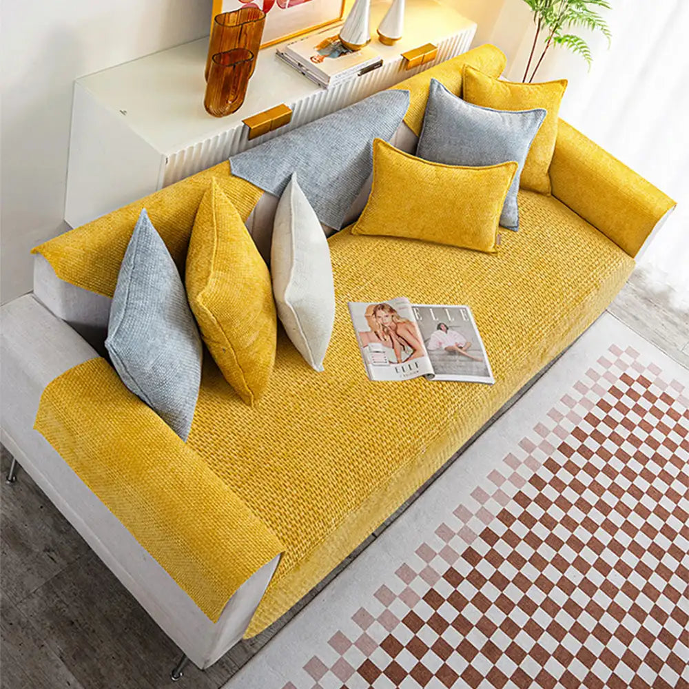 Cloud Woven Velvet Thick Non-Slip Scratch-Resistant Couch Cover