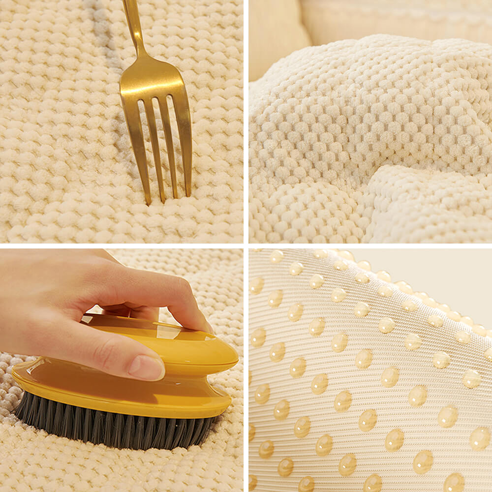 Elegant Soft Plush Grid Stitching Sofa Protector Cover - Warmth and Anti-Slip Couch Mat