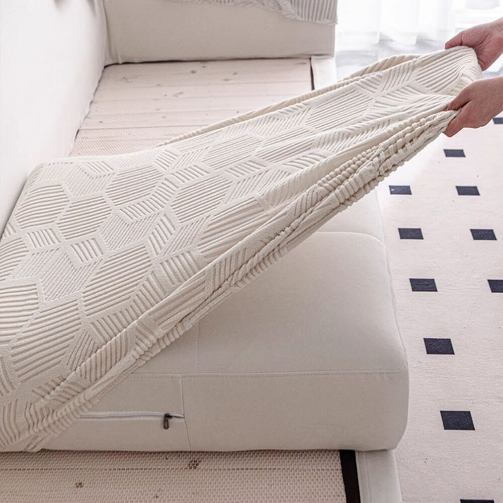 Honeycomb Pattern Water-Resistant Stretch Full-Cover Magic Sofa Cover