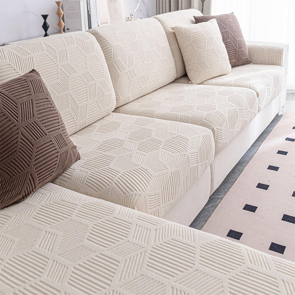 Honeycomb Pattern Water-Resistant Stretch Full-Cover Magic Sofa Cover