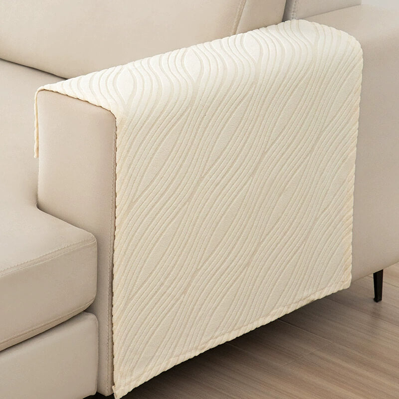 Soft Furry Sofa Armrest Cover Set – Non-Slip Couch Protector for Living Room Furniture
