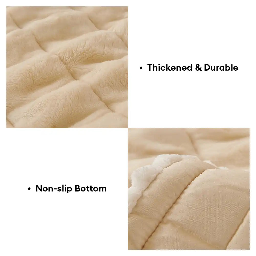 Solid-Color Fluffy Thickened Couch Cover for Sofa Decor