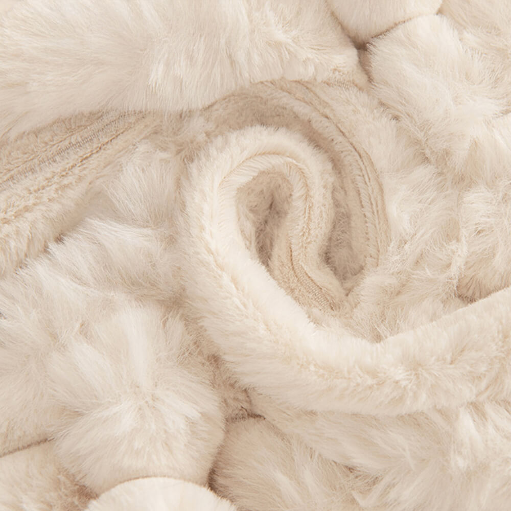 Striped Faux Rabbit Fur One-Piece Sofa Protector Cover - Multi-Functional Furniture Mat for Couch Protection