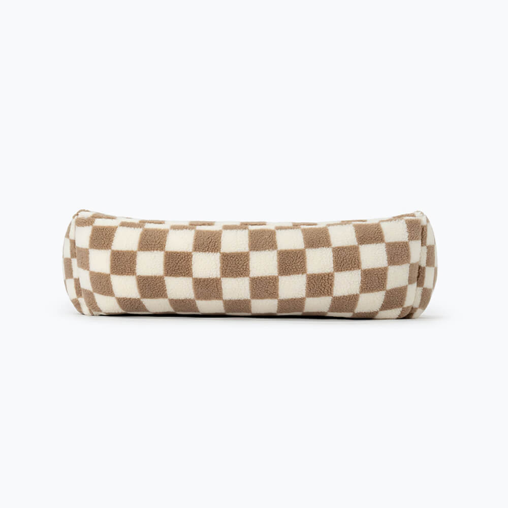 Elegante sofá cama para perros extraíble y lavable con diseño de cuadros para mayor calidez y comodidad.