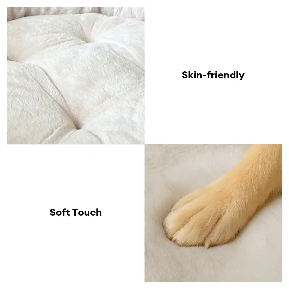 Ultra Plush Corduroy Donut Dog Bed for Anti-Anxiety Relief
