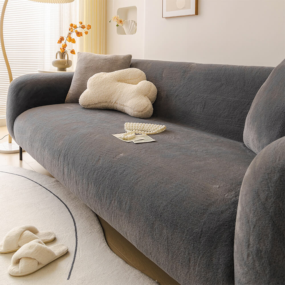 Ultra-Soft Skin-Friendly Plush Sofa Protector Cover - Full Coverage Furniture Mat for Couch Protection