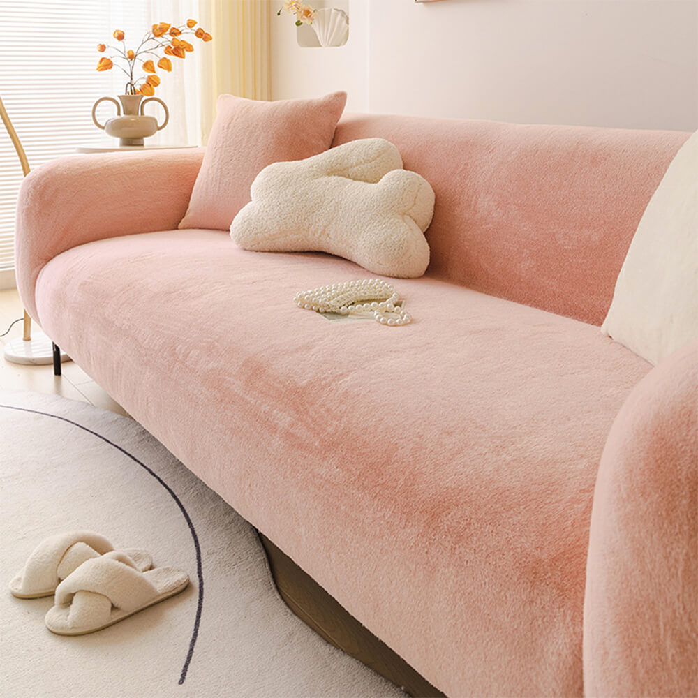 Ultra-Soft Skin-Friendly Plush Sofa Protector Cover - Full Coverage Furniture Mat for Couch Protection