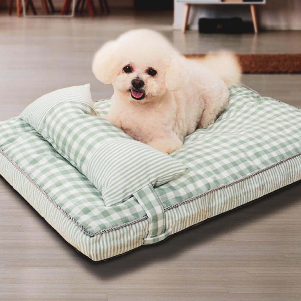 Fashion Checkered Pattern Washable Pet Bed for Dogs & Cats