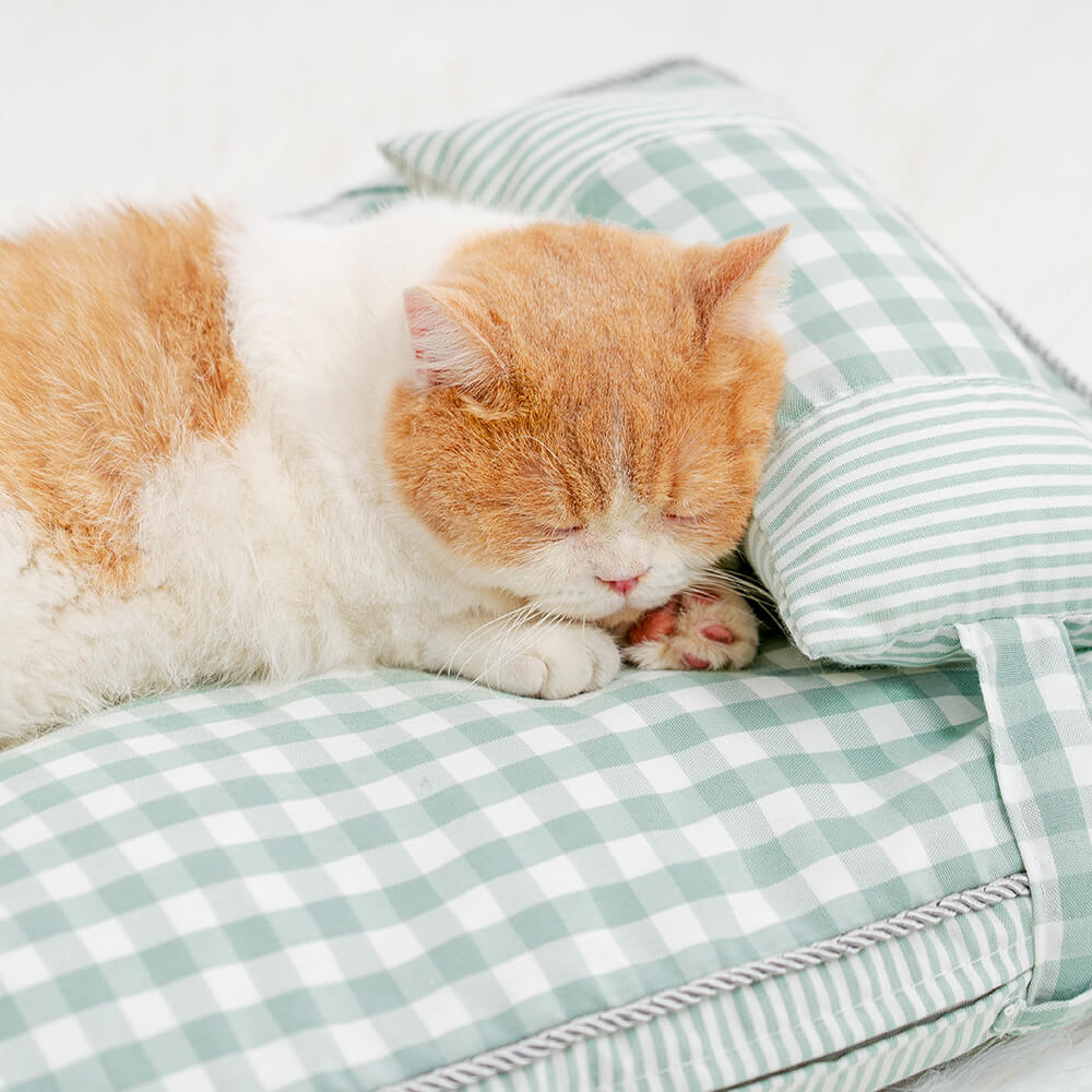Fashion Checkered Pattern Washable Pet Bed for Dogs & Cats