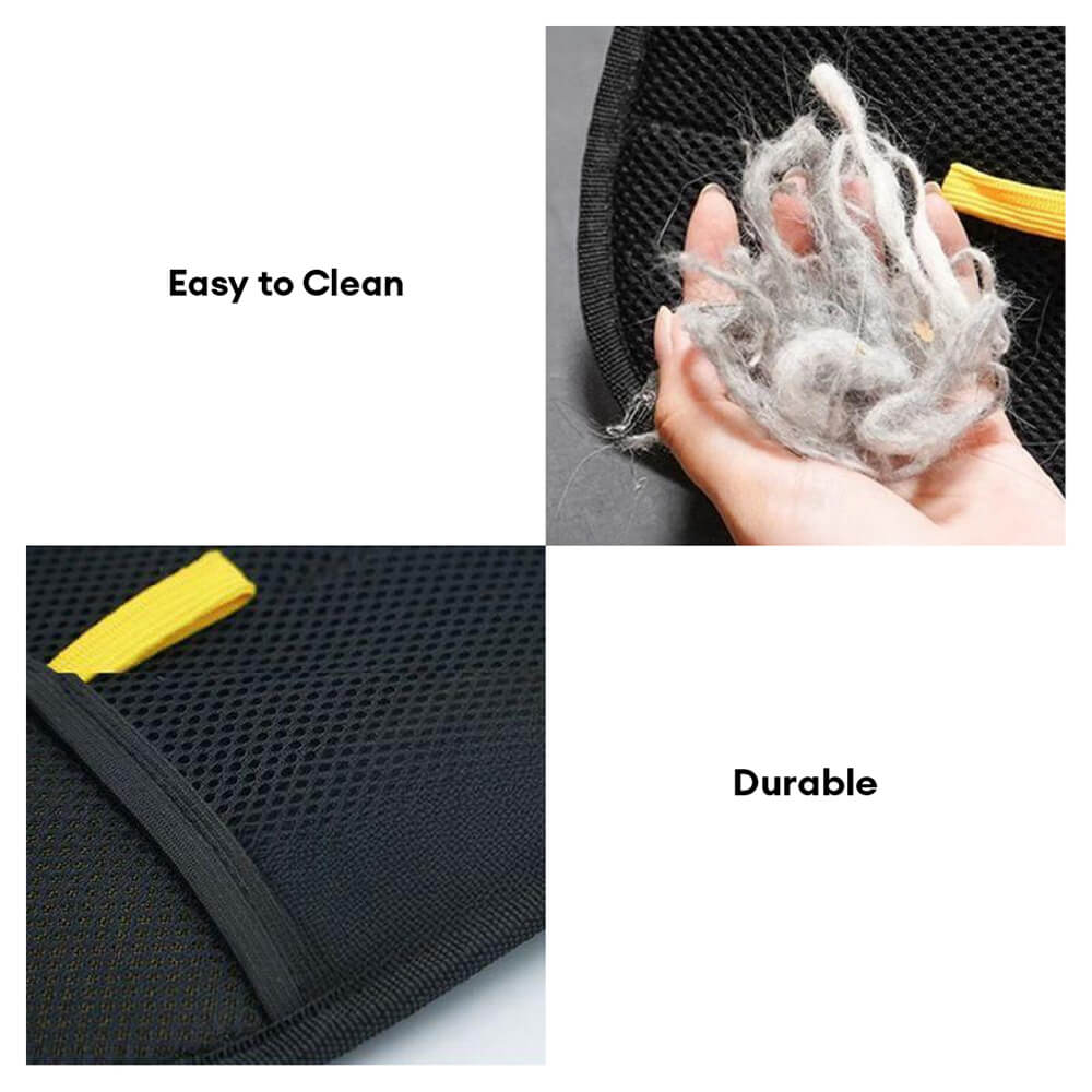 Guanto per la rimozione dei peli di animali domestici con setole elettrostatiche a doppia faccia, strumento di toelettatura efficiente per cani e gatti