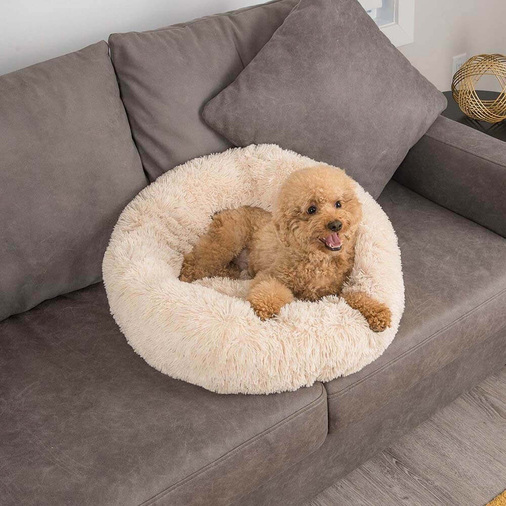 Fuzzy Round Fluffy Dog Bed for Ultimate Comfort