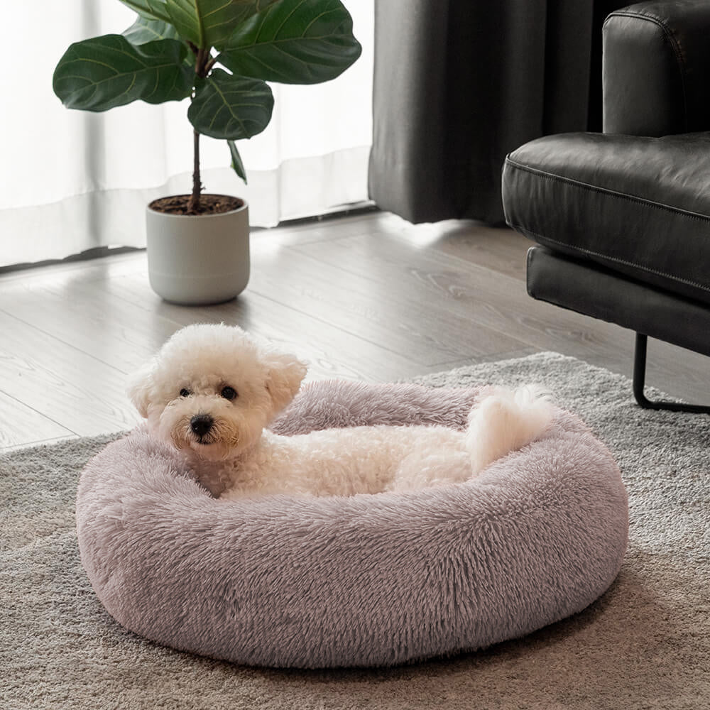 Fuzzy Round Fluffy Dog Bed for Ultimate Comfort