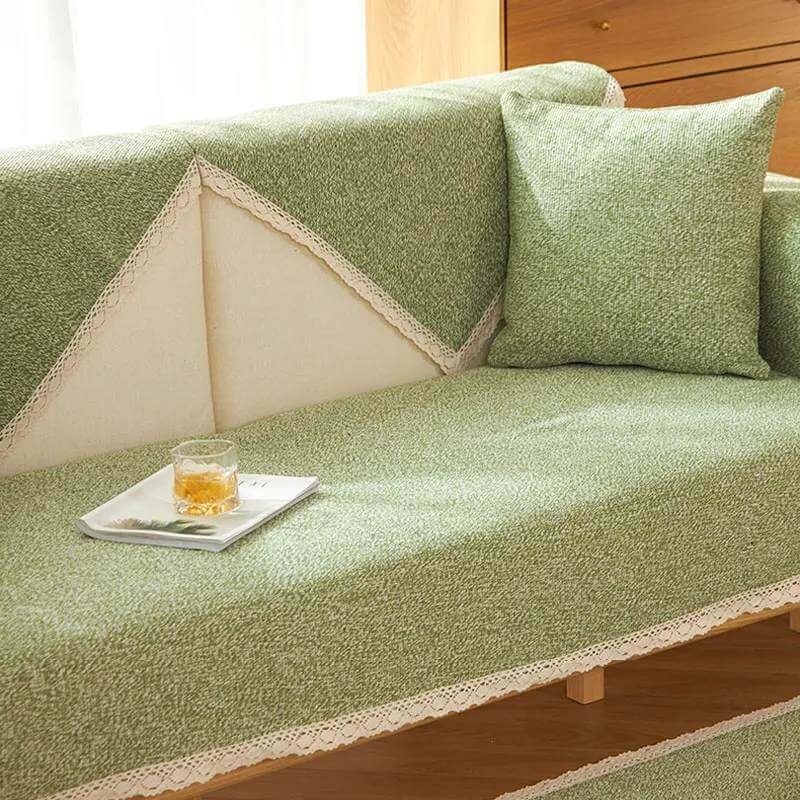 Hand-Woven Cotton Linen Non-Slip Sofa Cover, All-Season Model