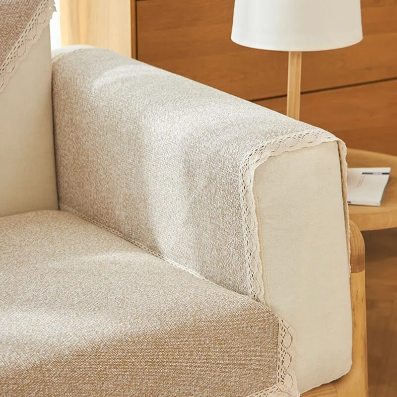 Hand-Woven Cotton Linen Non-Slip Sofa Cover, All-Season Model