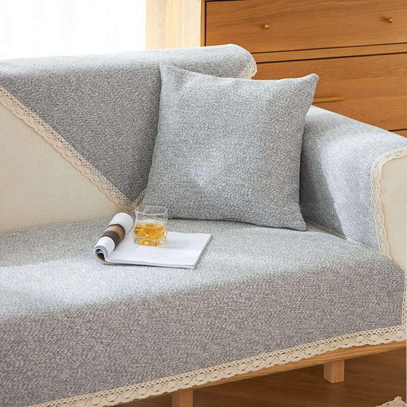 Hand-Woven Cotton Linen Non-Slip Sofa Cover, All-Season Model