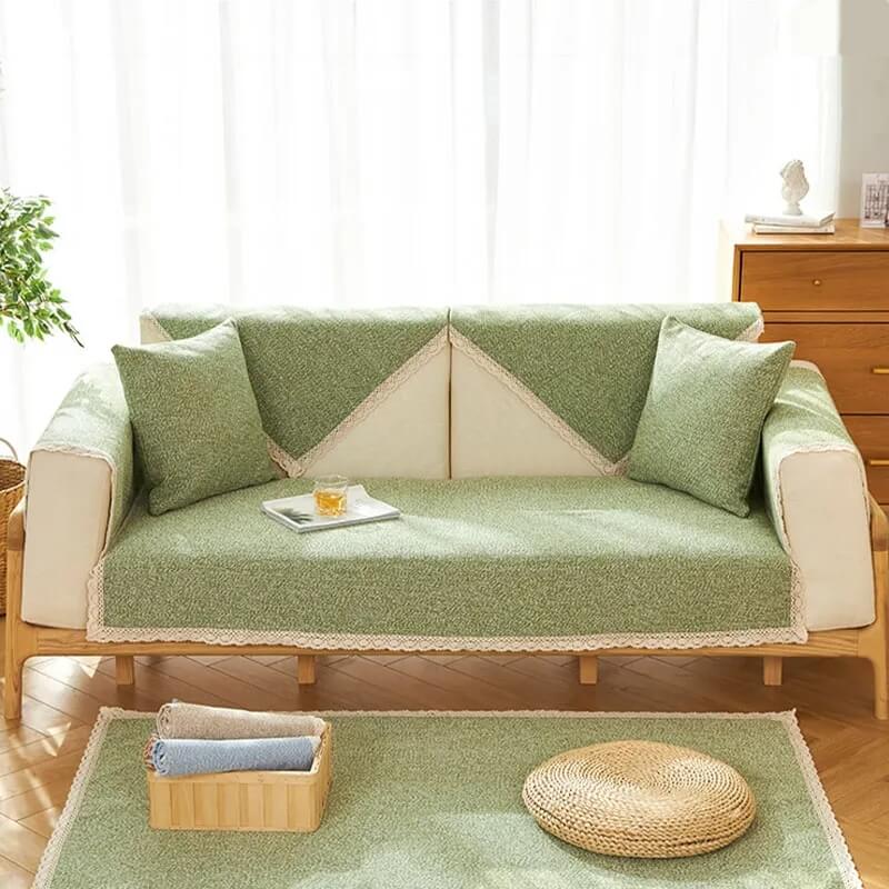 Hand-Woven Cotton Linen Non-Slip Sofa Cover, All-Season Model