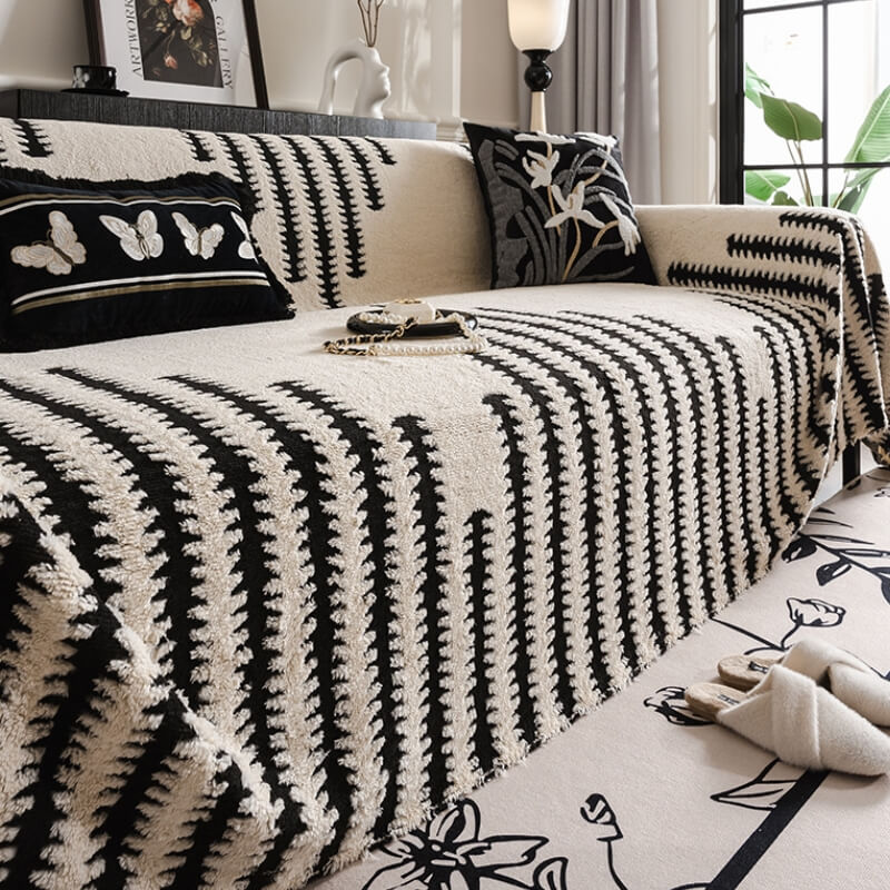 Homely Plush Sofa Cozy Anti-Scratch Full Coverage Sofa Cover