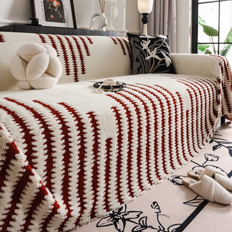 Homely Plush Sofa Cozy Anti-Scratch Full Coverage Sofa Cover