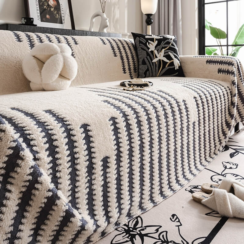 Homely Plush Sofa Cozy Anti-Scratch Full Coverage Sofa Cover
