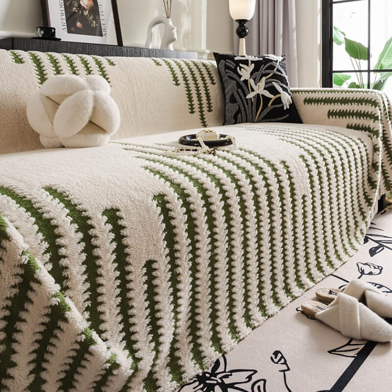 Homely Plush Sofa Cozy Anti-Scratch Full Coverage Sofa Cover