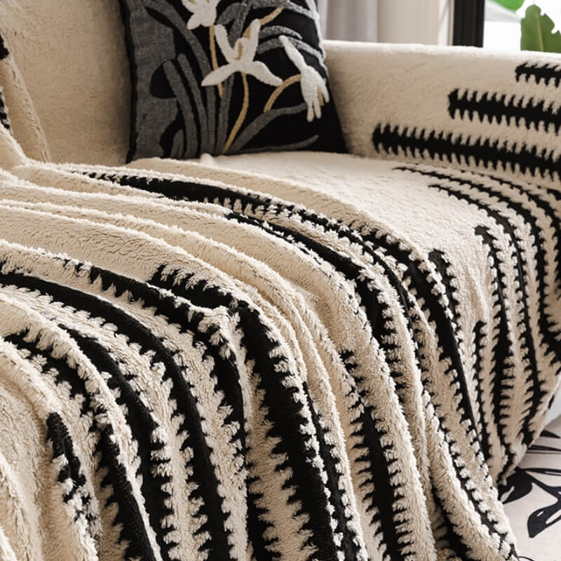 Homely Plush Sofa Cozy Anti-Scratch Full Coverage Sofa Cover