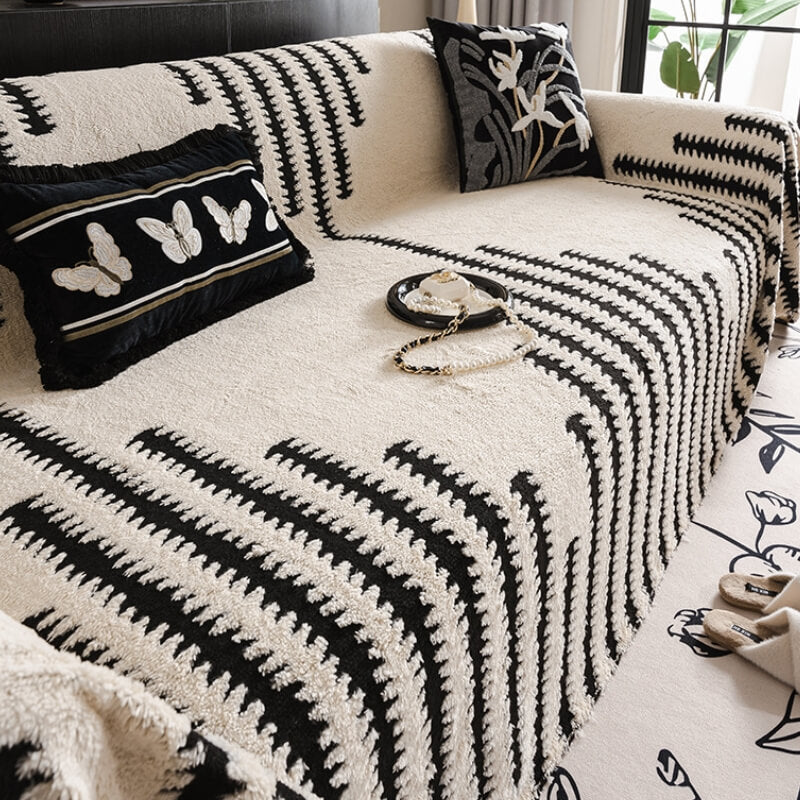 Homely Plush Sofa Cozy Anti-Scratch Full Coverage Sofa Cover