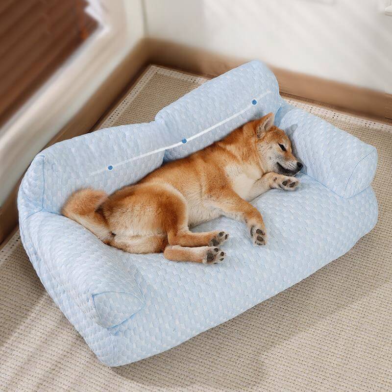 Cama refrescante de seda helada para mascotas, transpirable y lavable.