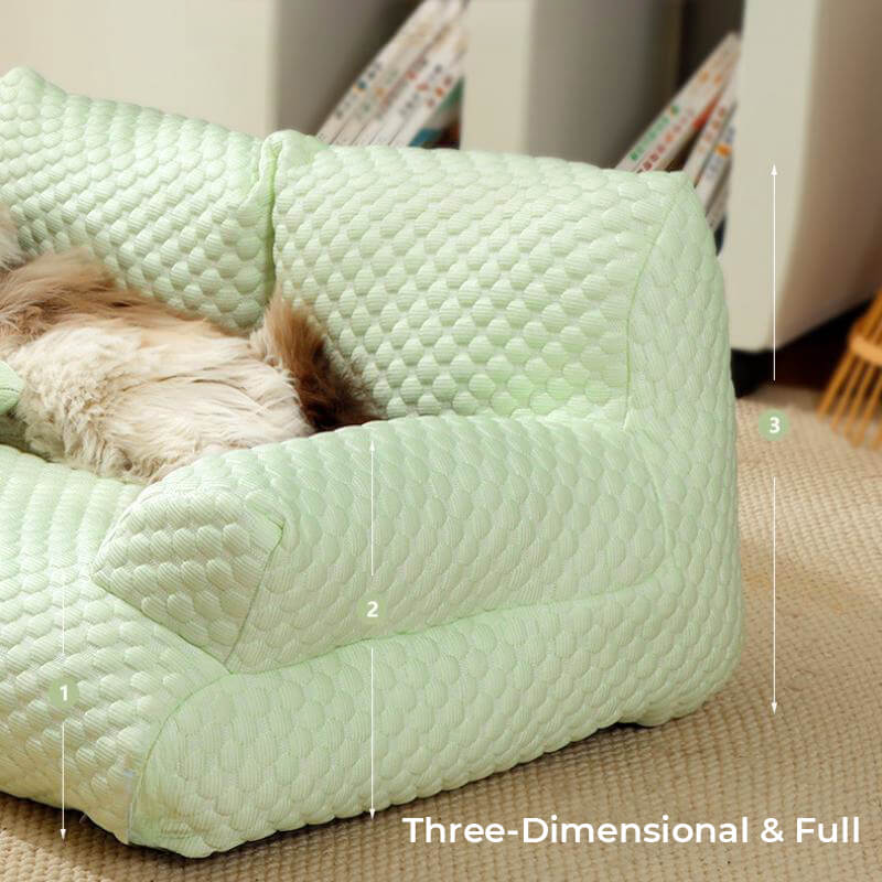 Cama refrescante de seda helada para mascotas, transpirable y lavable.