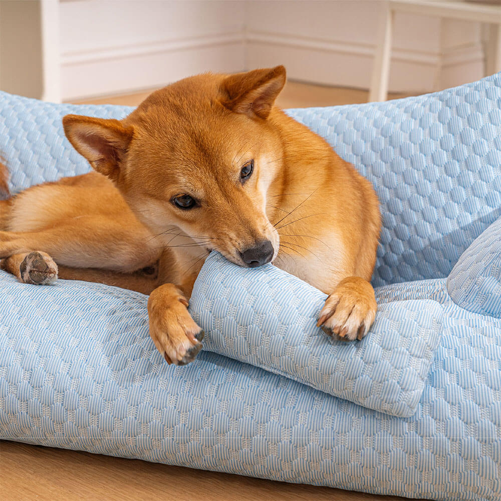 Cama refrescante de seda helada para mascotas, transpirable y lavable.