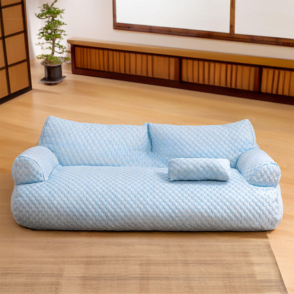 Cama refrescante de seda helada para mascotas, transpirable y lavable.