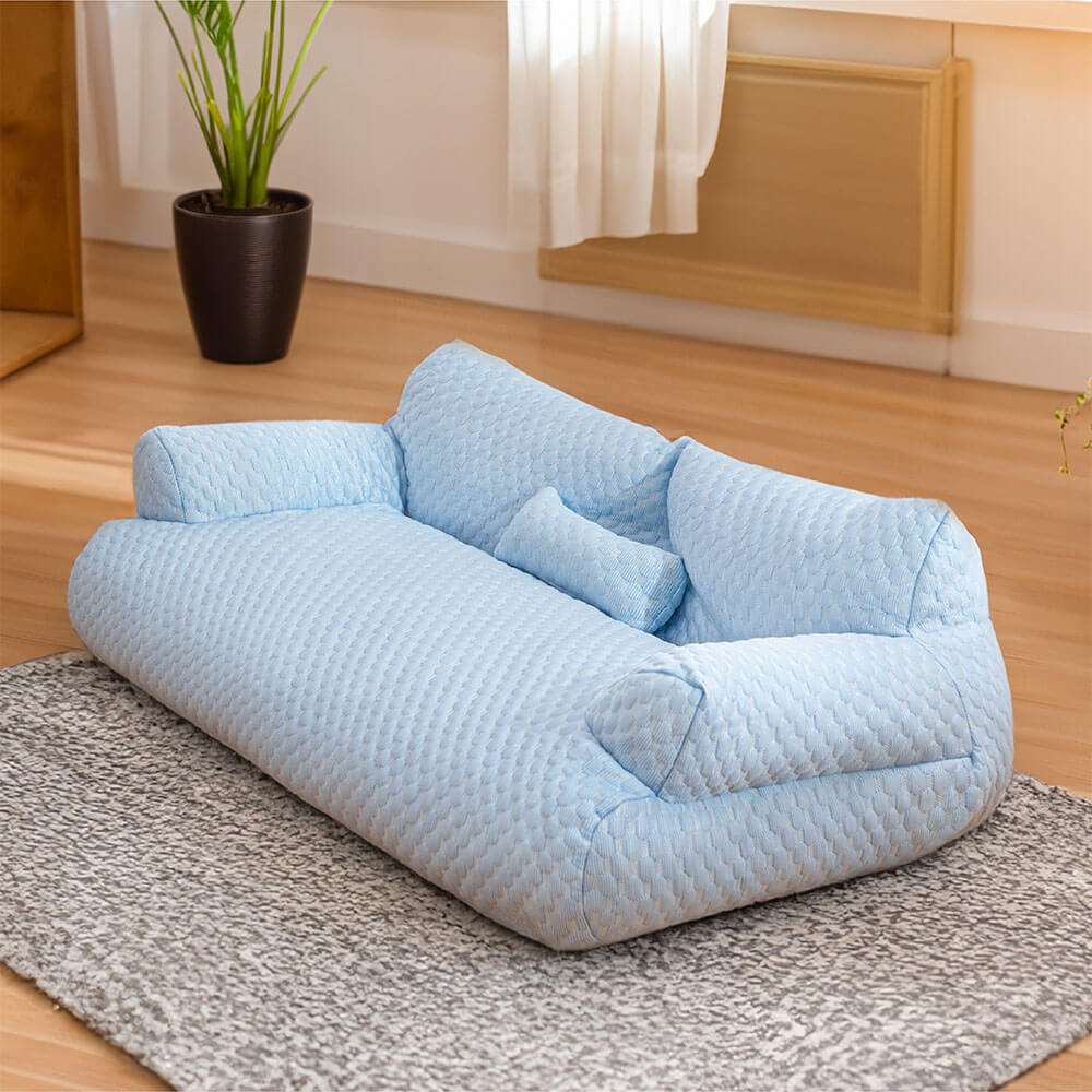 Cama refrescante de seda helada para mascotas, transpirable y lavable.