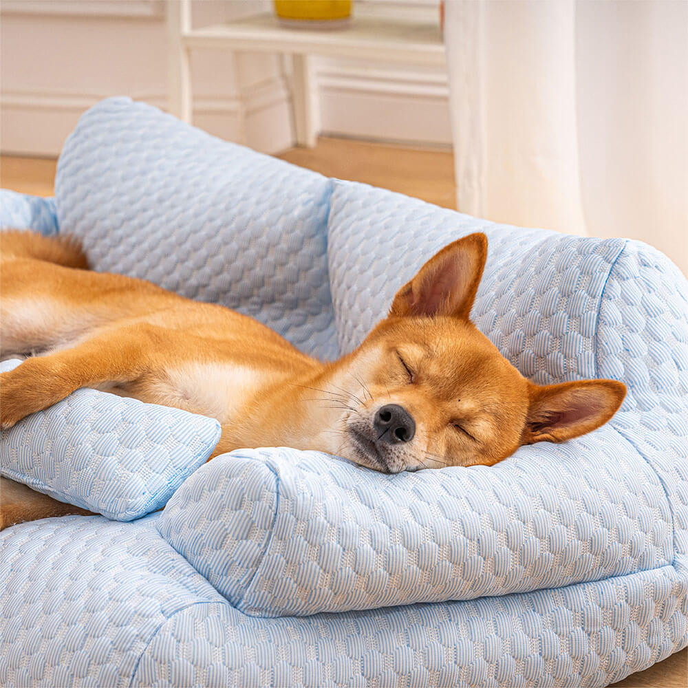 Cama refrescante de seda helada para mascotas, transpirable y lavable.