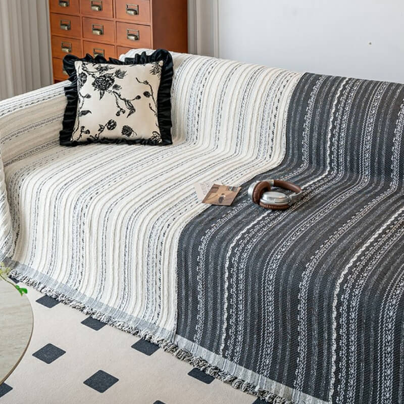 Jacquard Chenille Sofa Full Protector Cover - Anti-Scratch Furniture Mat for Couch Protection
