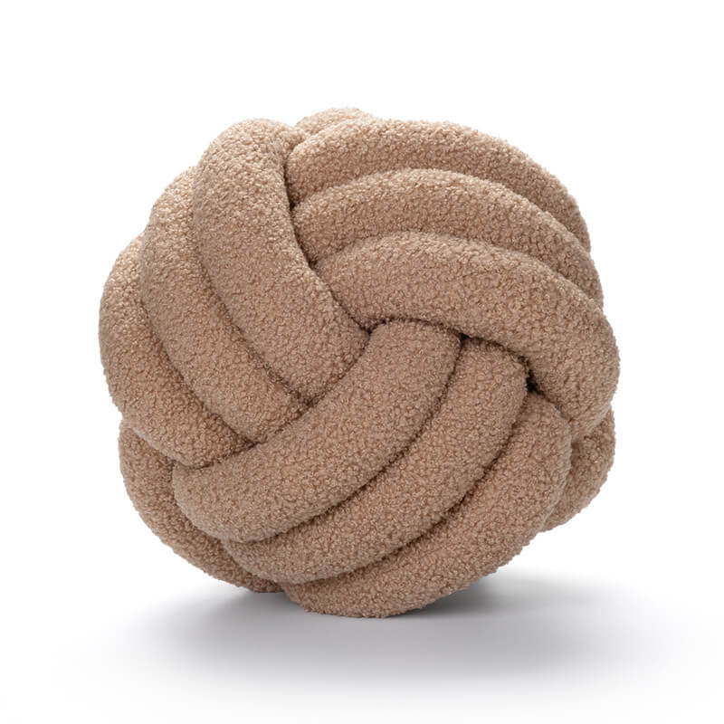 Knotted Ball Pillow, Hand-Knit Living Room Cushion