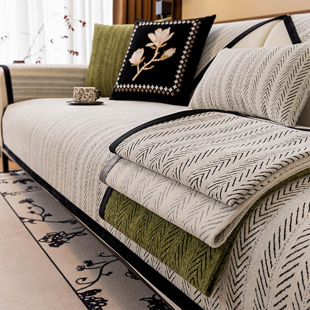 Modern Chenille Fabric Furniture Protector, Anti-Scratch Non-Slip Sofa Cover