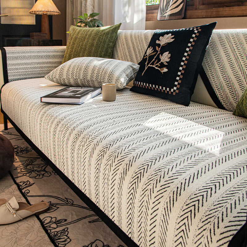Modern Chenille Fabric Furniture Protector, Anti-Scratch Non-Slip Sofa Cover