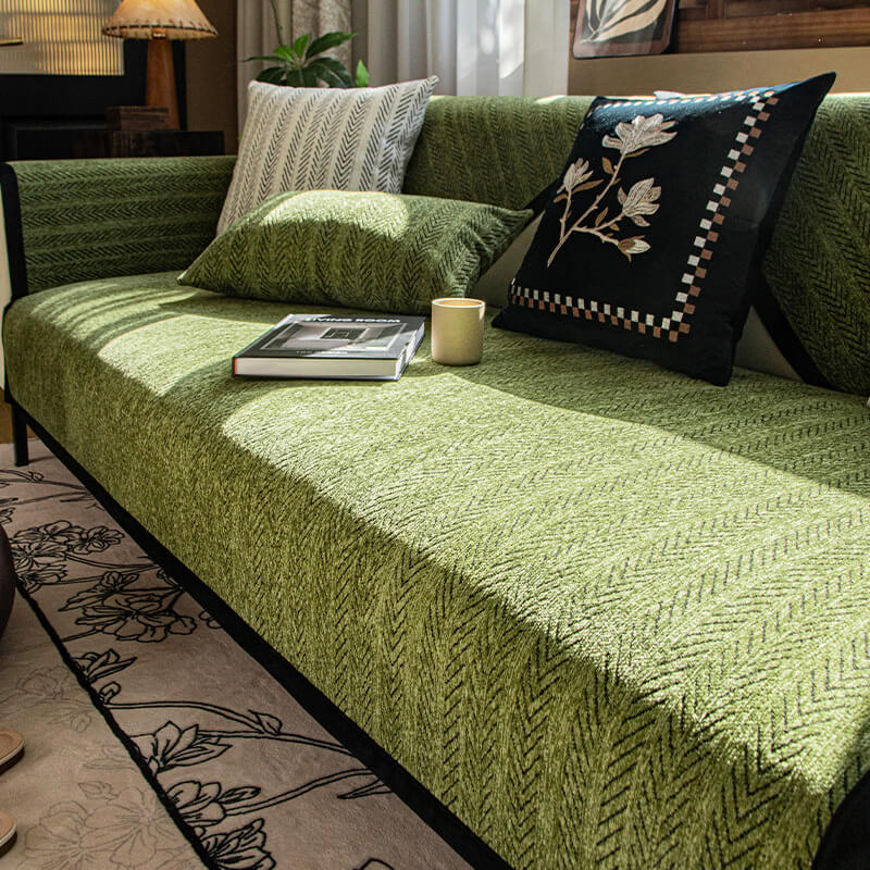 Modern Chenille Fabric Furniture Protector, Anti-Scratch Non-Slip Sofa Cover