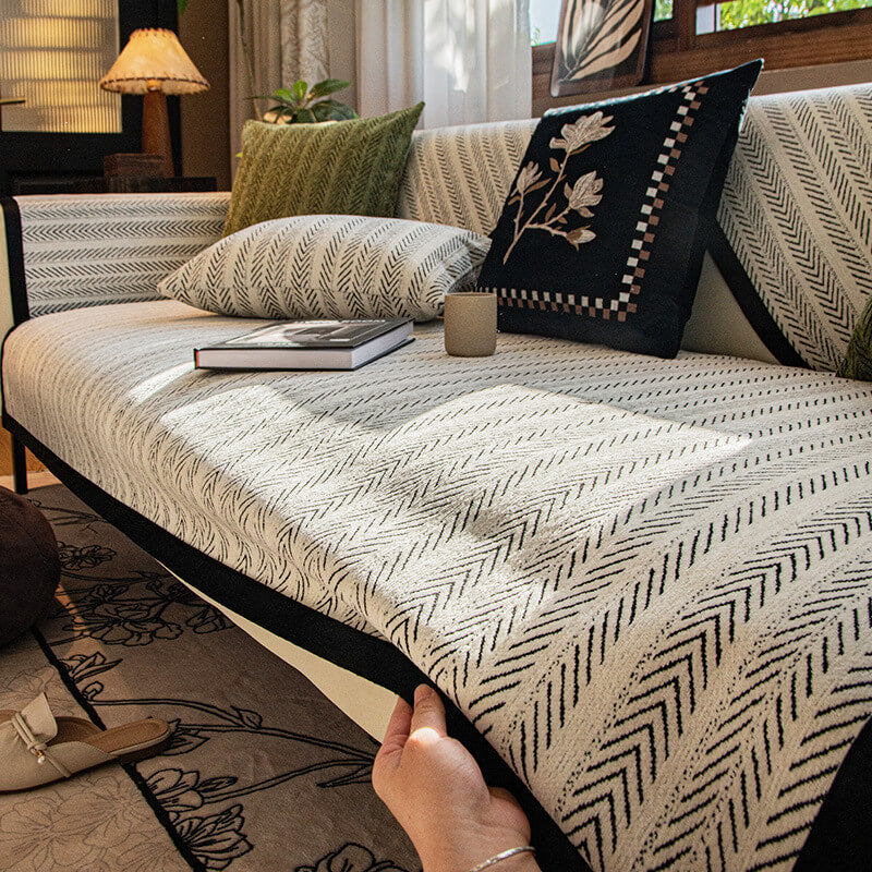 Modern Chenille Fabric Furniture Protector, Anti-Scratch Non-Slip Sofa Cover