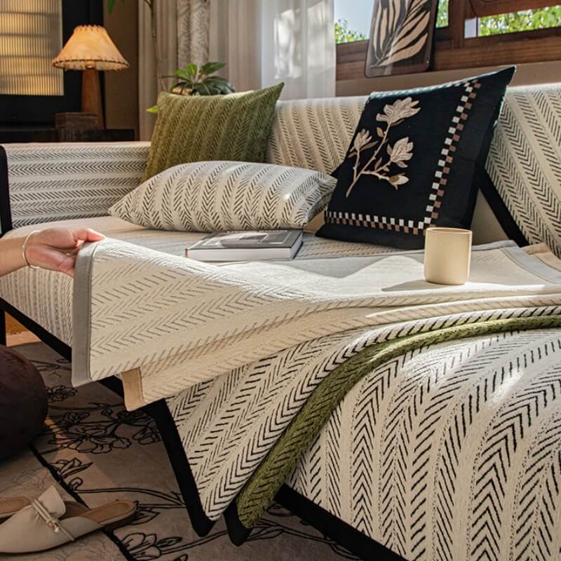 Modern Chenille Fabric Furniture Protector, Anti-Scratch Non-Slip Sofa Cover