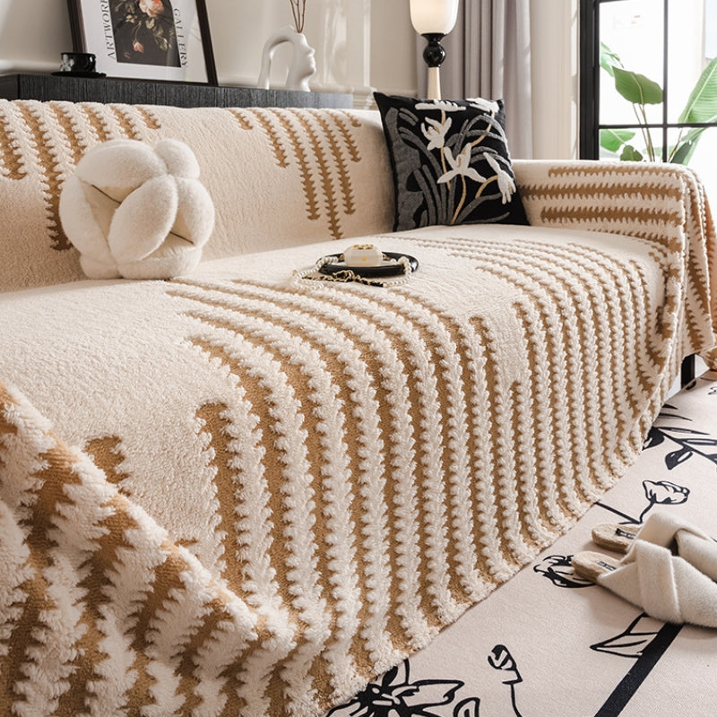 Homely Plush Sofa Cozy Anti-Scratch Full Coverage Sofa Cover