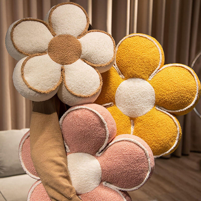 Plush Flower Decorative Sofa Throw Pillow