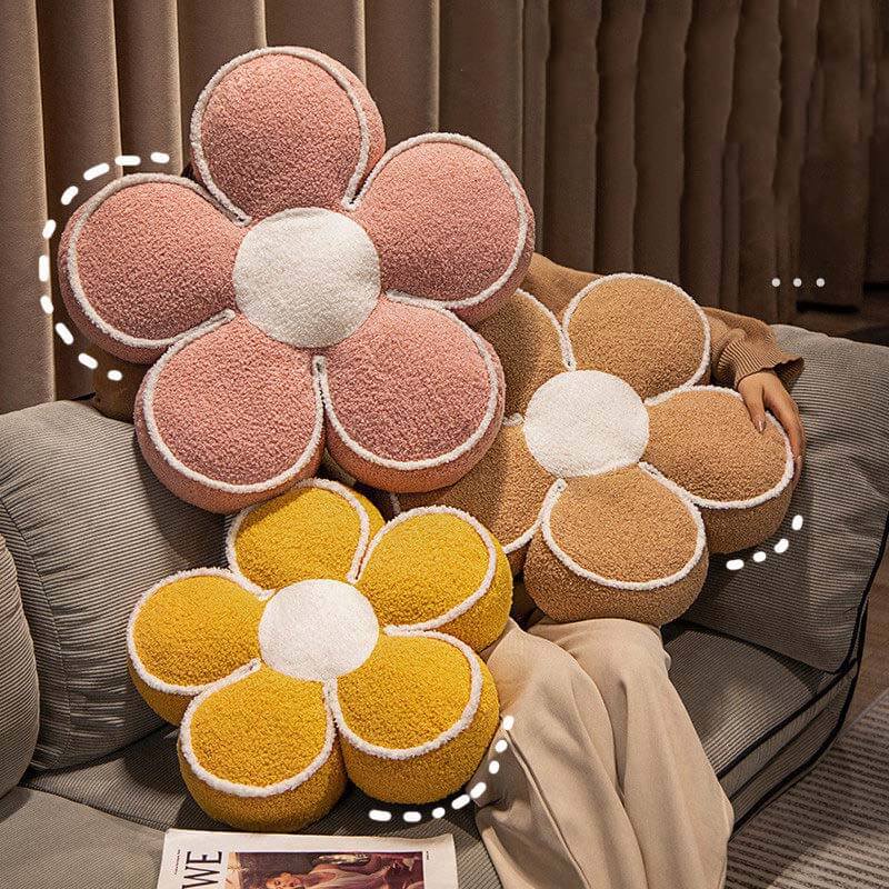 Plush Flower Decorative Sofa Throw Pillow
