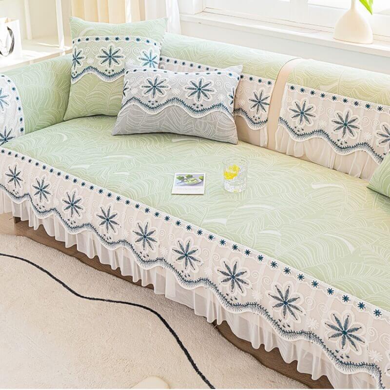 Fresh Summer Ice Silk Non-Slip Sofa Cover Cloth Towel