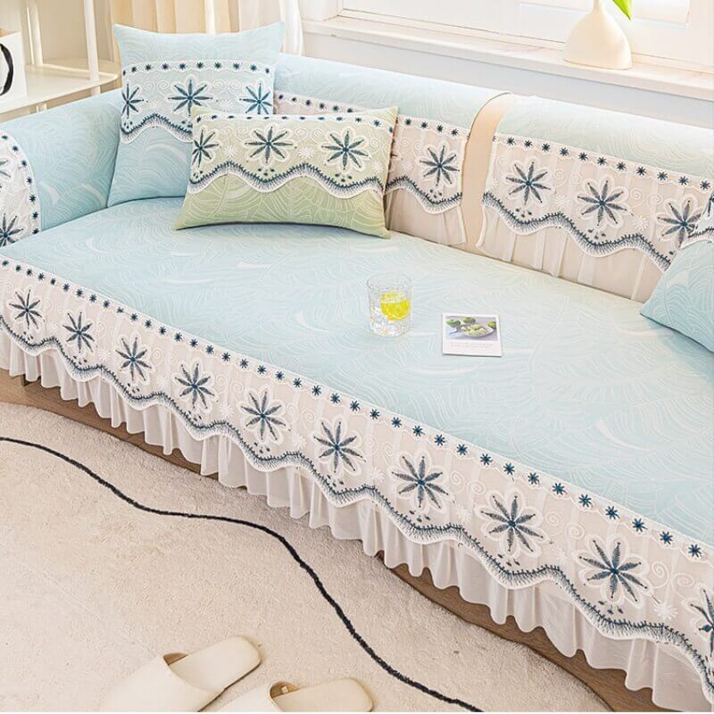 Fresh Summer Ice Silk Non-Slip Sofa Cover Cloth Towel