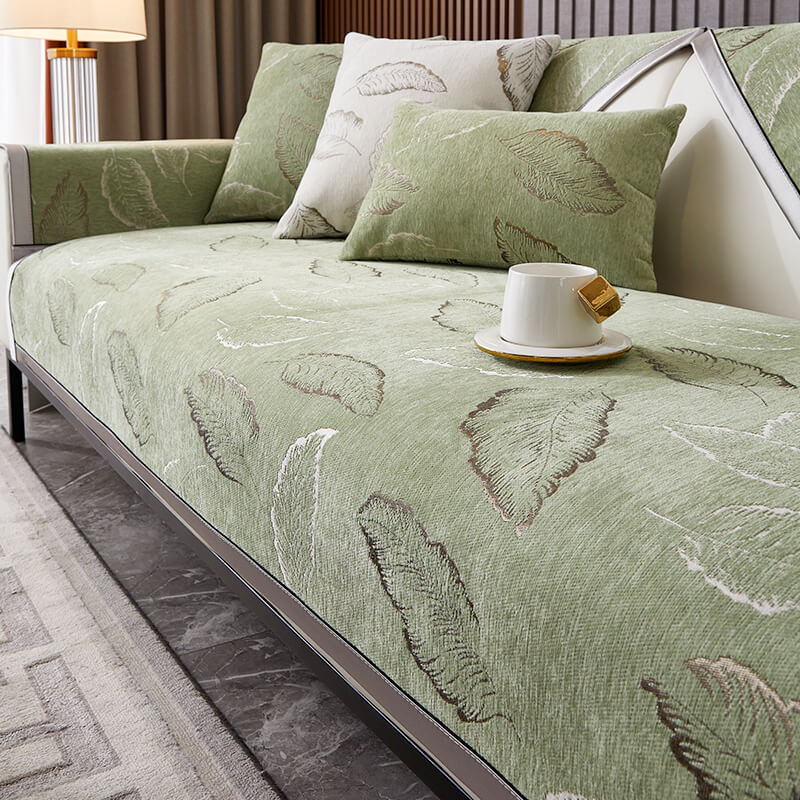 Leaf Classic Chenille Fabric All-Season Sofa Cushion