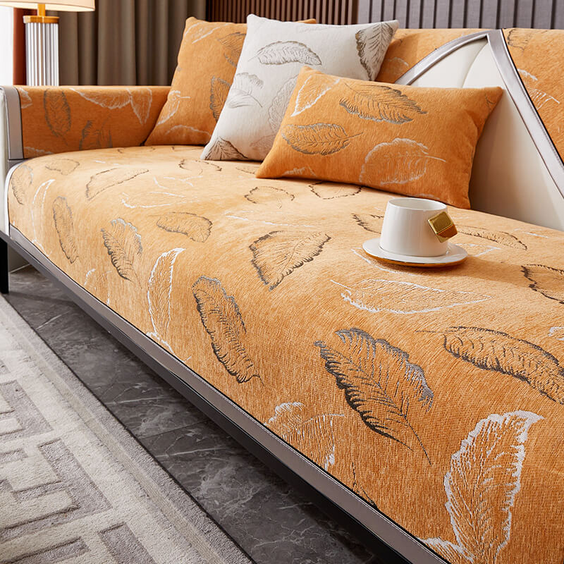 Leaf Classic Chenille Fabric All-Season Sofa Cushion