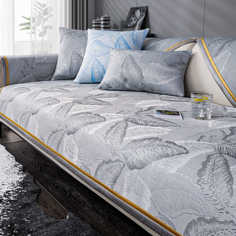 Cooling Ice Silk Sofa Cushion, Non-Slip Luxurious Summer Seat Pad, Skin-Friendly and Comfortable